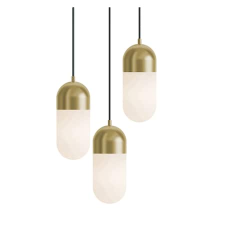 Afx Irvine 3-Light Round Pendant, 120V, 45W, 5 CCT, Light Brass IRVP05LAJUDLBRND3