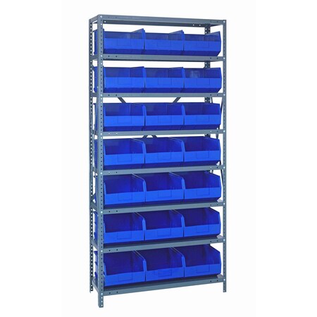 Quantum Storage Systems STEEL SHELVING UNIT W/ 21 BINS BLUE 1275-445BL