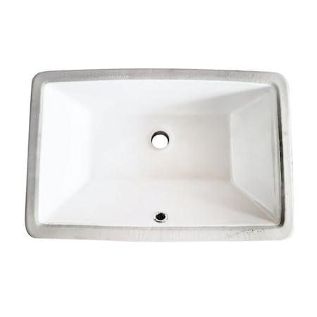 Kingston Brass 21" Ceramic Rectangular Undermount Bathroom Sink, White LB21147