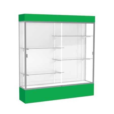 Ghent Lighted Floor Display Case 72x80x16, White, Satin 3176WB-SN-KG