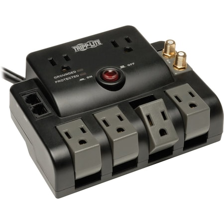 Eaton Tripp Lite Series Protect It 6-Outlet Surge Protector - 4 Rotating Outlets, 5-15P Input, 1440 TLP606RNET