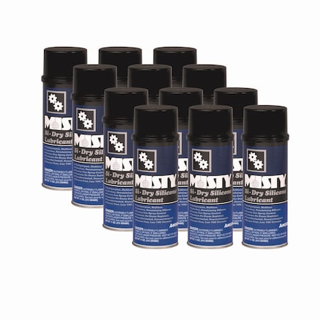 Misty Si-Dry Silicone Spray Lubricant, Aerosol, 11oz, PK12 1033585