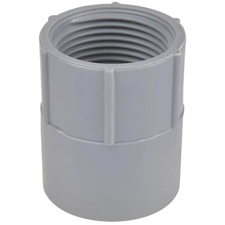 Carlon Conduit Fitting 2-1/2 in, Threaded, PVC, PVC Coated, Gray E942K-CAR