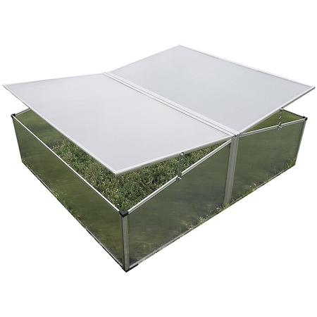 Zenport Double-Wide Folding Aluminum Cold Frame Greenhouse SH7005-2-ZD