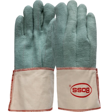 Boss 2-Ply Hot Mill Nap-Out Green W Gauntlet Cuff Straight Thumb 16051
