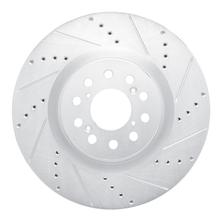 Dynamic Friction Co DFC Brake Rotor - Drilled and Slotted - Silver 631-59065R