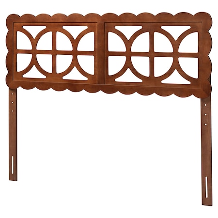 Baxton Studio Nansen Wood Headboard with Scalloped Frame, Queen, Walnut 265-14467-ZORO