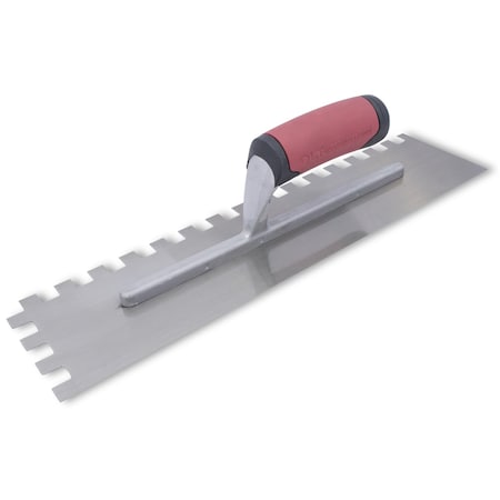 Marshalltown Notched Trowel, 1/2 x 1/2 x 1/2 Square Notch, 16 x 4 Blade, Large Format Tile NT696