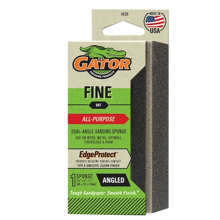 Gator Finishing EdgeProtect Dual-Angle Sanding Sponge, Fine 4638GA