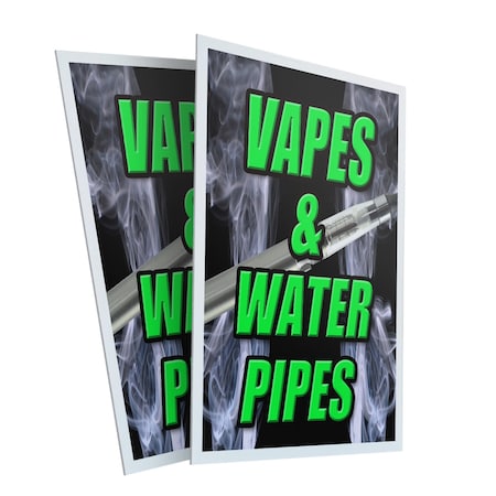 Signmission Vapes & Water Pipes, Plastic Signs Only 24 Inch x 36 Inch, Corrugated Plastic, 2PK CSB-2436-2PACK-Vapes & Water Pipes