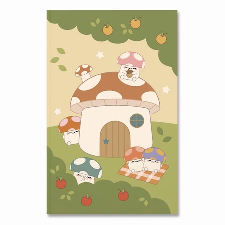 Denik Smoko Mushroom Garden Layflat Notebook, 1-Subject, Medium/College Rule, 72 8 x 5 Sheets LFC1888L