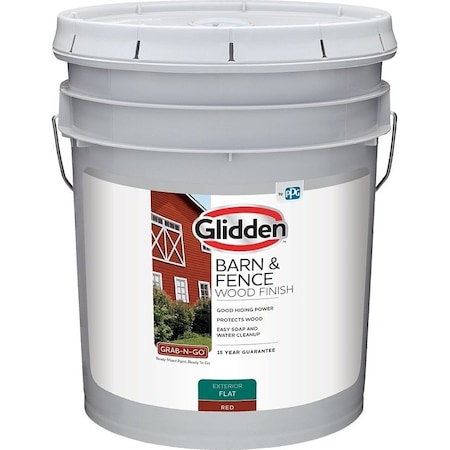 Ppg GLBFEX10RE05 Exterior Latex, Flat, Red, Liquid, 5 gal GLBFEX10RE/05
