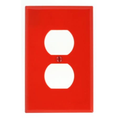 Leviton Receptacle Wallplate, Midway Size, Gang 1, Red PJ8-R