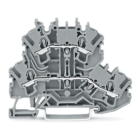Wago Terminal Block, 2.74" L, 500V, Gray 2002-2201