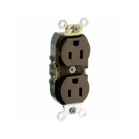 Leviton PlugsandRcptcls, 15A, 125VAC, Brn, Nylon, PK1 CR015