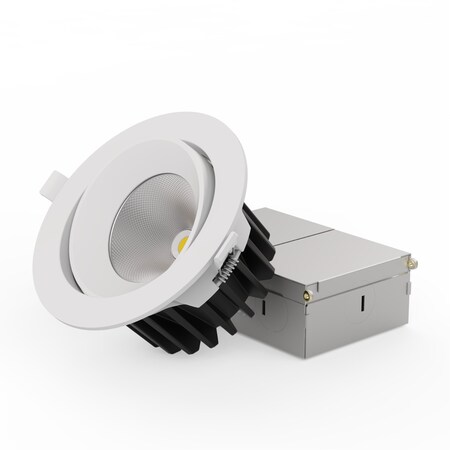 Infibrite Gimbal 24 Deg Angle 4In 5CCT Selectable White 12 Watt 960LM Triac Dimmable LED Recessed Light IB-015-8-12W
