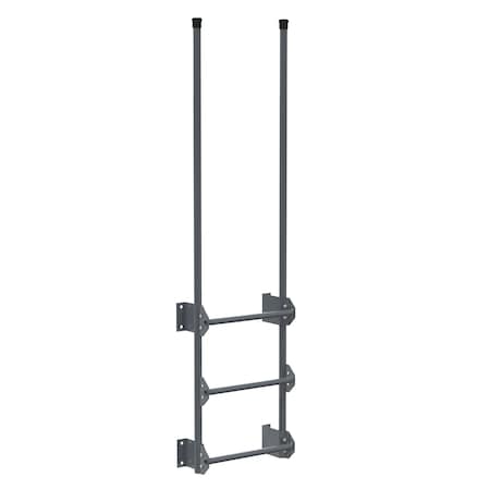 Vestil Steel Walk Through Dock Ladder 3 Step 300 Lb. Capacity Gray Semi Gloss DKL-3-GYSG