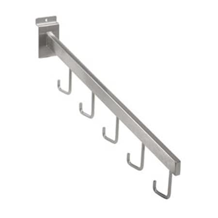 Luggage Loader 5 Hook Rectangle Waterfall Slatwall, Satin Nickel LU995021