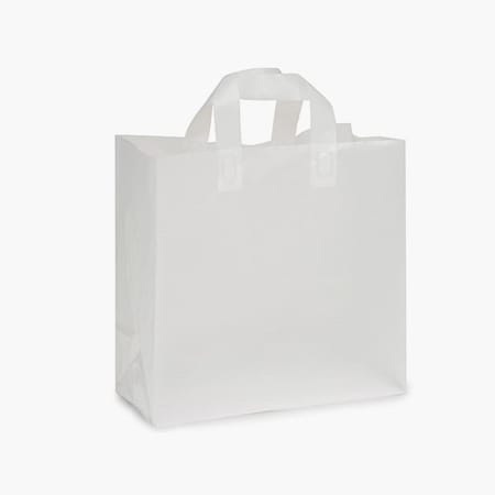 Nashville Wraps Clear Frosted Plastic Gift Bags, Market 12x6x12, 3 mil, 25PK 25MKFRP