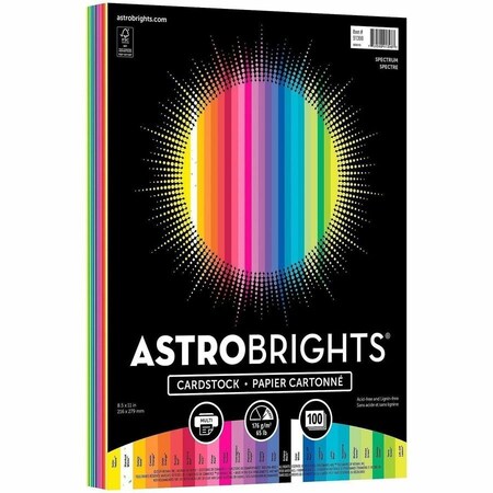 Neenah Paper Color Cardstock, 65 lb Cover Weight, 8.5 x 11, Assorted Colors, 100 PK 91398