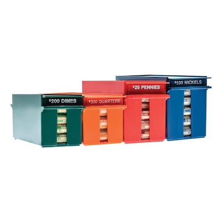 Nadex Coins Rolled Coins Storage Boxes with Lockable Covers NCS8-1008
