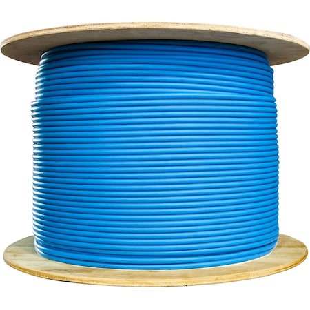 Cable Wholesale Plenum Cat6 Bulk Cable, Blue, Solid, Shielded, CMP, 23 AWG, Spool, 1000 foot 11X8-561NH