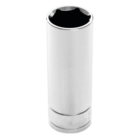 Perform Tool Socket 1/2 In Drive; 21 mm; Metric; Deep Socket; 6 Point; Polished Nickel Chrome Plated; Vanadium W32421
