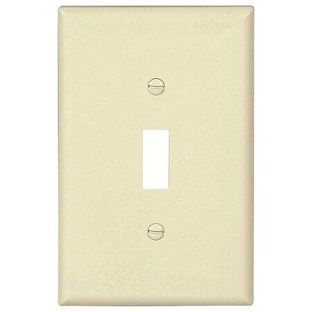 Eaton Wiring Devices Wallplate, 478 in L, 318 in W, 1 Gang, Polycarbonate, Light Almond, HighGloss PJ1LA