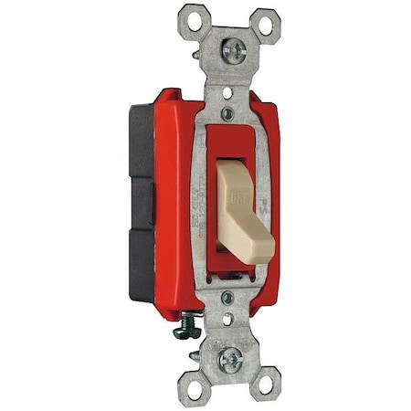 Pass & Seymour Wall Switch, 2 hp, Toggle, 20 A, Ivory CS20AC1I