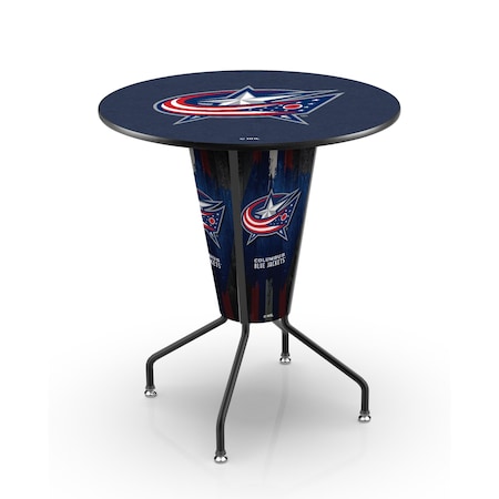 Holland Bar Stool Co Lighted 42" Black Columbus Blue Jackets Pub Table L218B42ColBlu36RColBlu