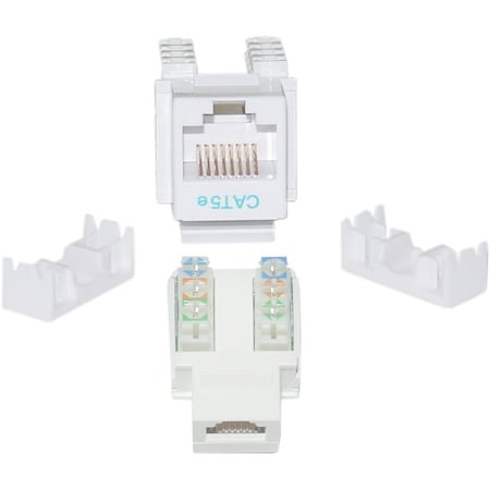 Cable Wholesale Cat5e Keystone Jack White RJ45 Female to 110 Punch Down 310-120WH