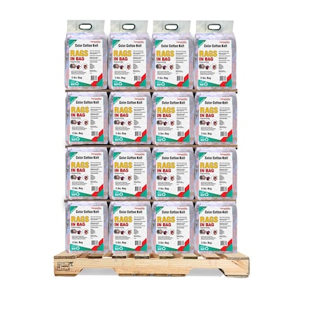 Supremeplus Recycled Color Knit T-Shirt Cleaning Rags, 800 lbs. Pallet, 160 x 5 lbs. Bags, 160PK SP-8315