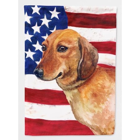 Carolines Treasures Dachshund Patriotic Flag Canvas House Size BB9652CHF