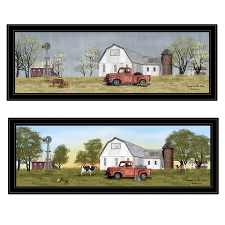 Homeroots Set Of Two Billy Jacobs Summer or Spring Seasonal Black Frame Black Framed Print Wall Art, 2PK 406188