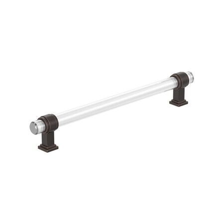 Amerock Glacio 8 inch 203mm Center-to-Center Clear/Oil Rubbed Bronze Cabinet Pull BP36661CORB