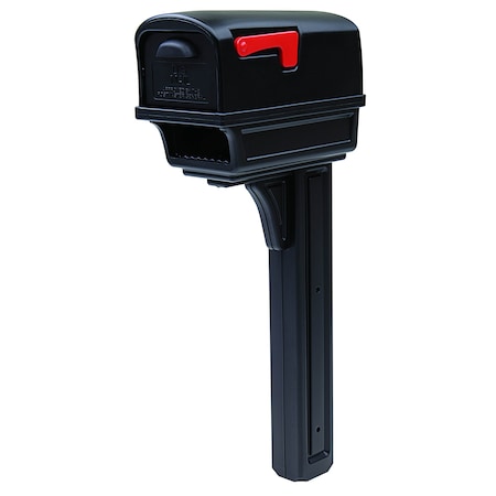 Architectural Mailboxes Gentry All-in-One Plastic Mailbox and Post Combo, Black GGC1B00AM