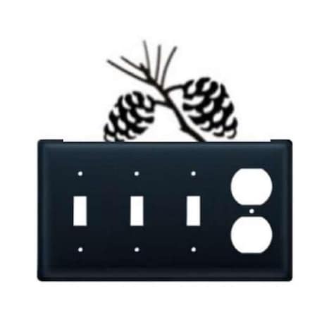 Brightlight Triple Switch & Single Outlet - Pinecone BR4156735