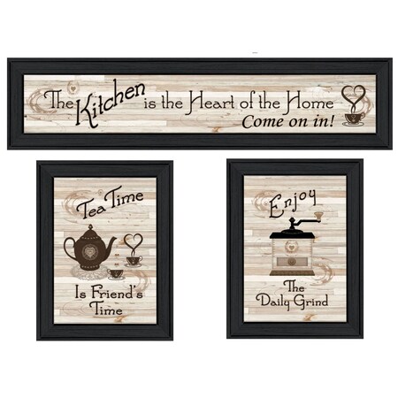 Set Of Three Kitchen Black Framed Prints Kitchen Wall Art, 3PK