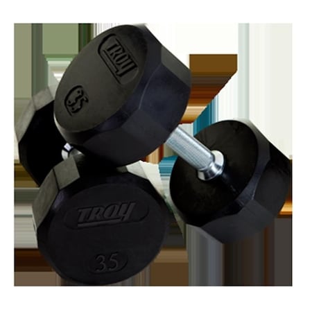 Troy Barbell Troy 12-Sided Rubber Encased Dumbbell - 85 lbs. - Sold as single dumbbell TSD-085R
