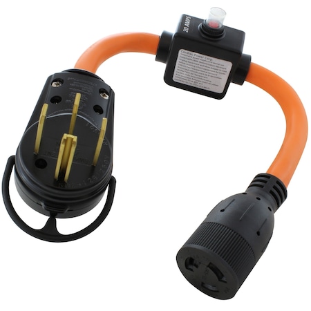 Ac Works 14-50P to L6-20R Adapter, 1.5 ft, 20A Breaker-Protected, Heavy-Duty STW S1450ICBL620