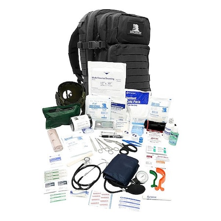 Elite First Aid Tactical Trauma Kit Black - Advanced FA138B-ADV-GR