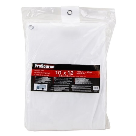 Prosource Tarp, 10 Mil, White, Plastic TW1012