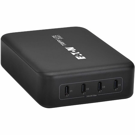 Eaton TRIPP LITE SERIES 4-PORT 240W USB-C GAN CHARGER FOR LAPTOPS PD 3.1 FAST CHARGING DYNAMIC POWER ALLO U280-004-240C4