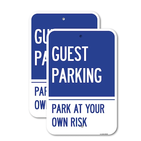 Signmission Guest Parking, 18'' X 24'' 2 Signs, Heavy Gauge Aluminum, 2PK A-1824-2PACK-23925
