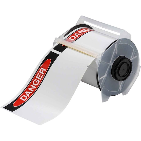 Brady GlobalMark ToughWash DANGER Labels 4 in H x 6.25 in W Black, Red on White 100/RL 139811