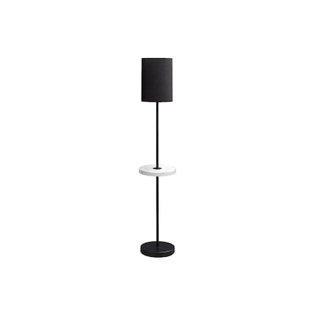Monarch Specialties Lighting, 62"h, Floor Lamp, Usb Port Included, Black Metal, White Marble, Contemporary, Modern I 9691