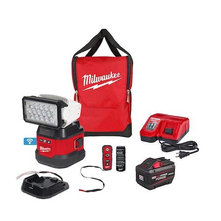Milwaukee Tool M18 Utility Remote Control Search Light Kit with Portable Base 2123-21HD