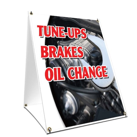 Signmission Tune Ups Brakes Oil Change, 24 Inch x 18 Inch A-frame Yard Sign, Plastic Sign SBC-1824-Tune Ups Brakes Oil Change