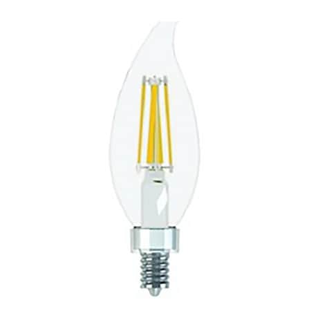 Ge Industrial Solutions LED Bulb, Decorative, 500 Lumens, 5.5 W, CAC Lamp, 60 W Equivalent, E12 Lamp Base, Clear, 2PK 31440