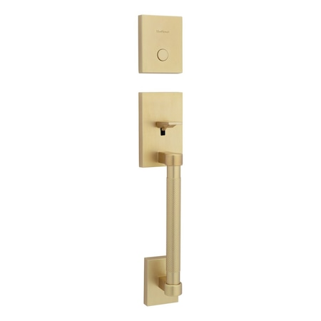 Kwikset Dummy Prava Exterior Handleset Satin Brass Finish 819PVHLIP-4